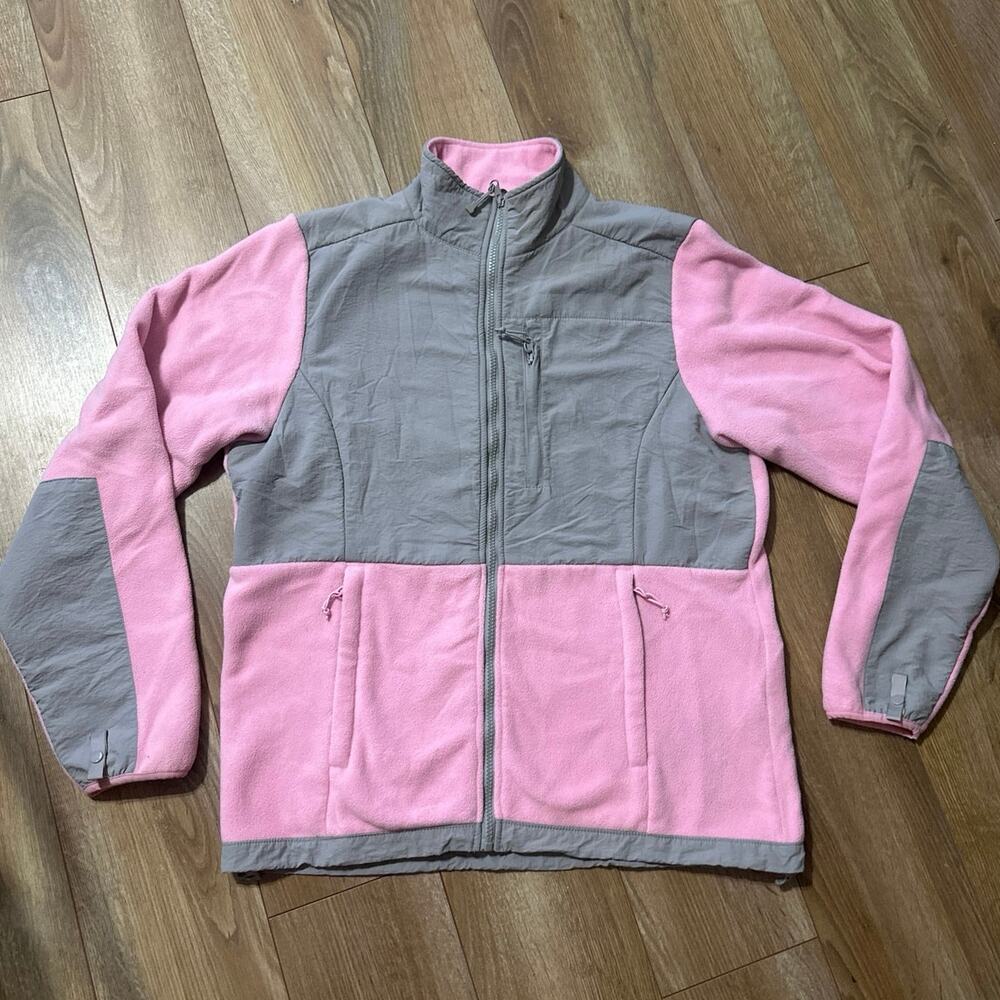 Mountain Fog Women's Fleece Jacket Pink and Gray XL Preowned